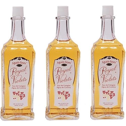 (Pack of 3) Royal Violets By Agustin Reyes 5 Oz Agua De Colonia Eau De Cologne Glass Bottle by Vetrarian