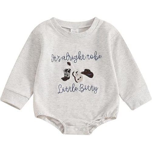 Biayxms Western Baby Boy Girl Clothes Romper Cow One Piece Oneise Infant Cowboy Cowgirl Bodysuit Tops Newborn Baby Outifts