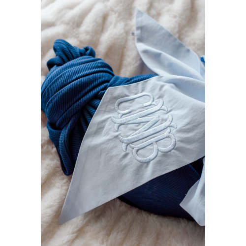 Personalized Newborn Bow Sash in Light Dusty Blue | Caden Lane