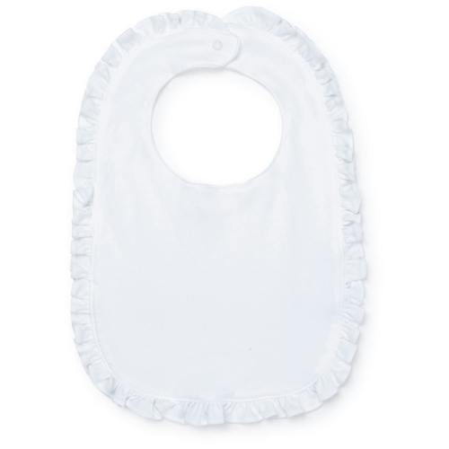 Ruffled Edge Pima Cotton Bib White