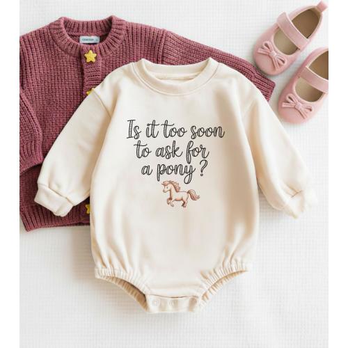 Pony Onesie, Is It Too Soon To Ask For A Pony Bodysuit, Cute Newborn Outfit, Western Baby Clothes, Cowgirl Cowboy Baby Gift