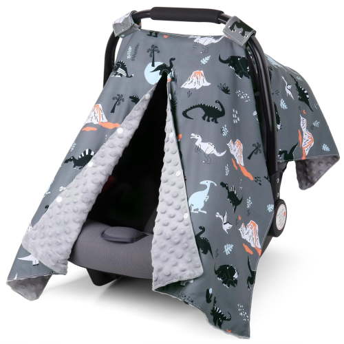 Carseat Covers Baby Girl, Minky Infant Car Seat Cover Winter, Peekaboo Opening Car Seat Canopy, Multi-use Baby Carrier, Stroller, Nursing Cover