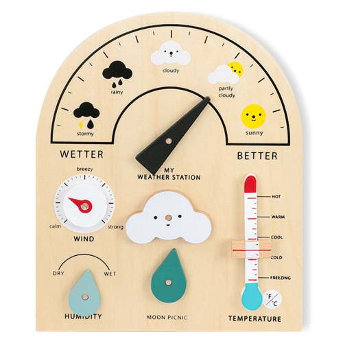 Estbridge Weather Station Toys Early Educational Teaching Station Toy for Parent-children Interaction Play and Climate Learning Weather Board for Kids Age 3+
