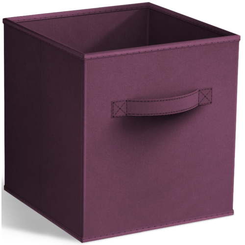Sorbus Collapsible Fabric Cube Storage Bin (10.5" x 10.5"), Purple