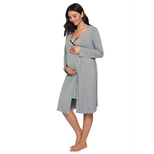 Latuza Women's Viscose Nursing Nightgown and Robe Set