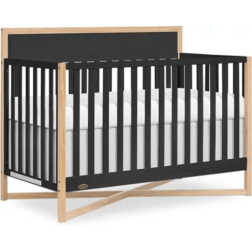 Dream On Me Owen 5-in-1 Convertible Full Size Baby Crib, GREENGUARD Gold | 3 Adjustable Height, Converts to Toddler, Day and Full Size Bed, BSA Verified, ASTM/CPSC Tested, Wooden X-base, Matte Black
