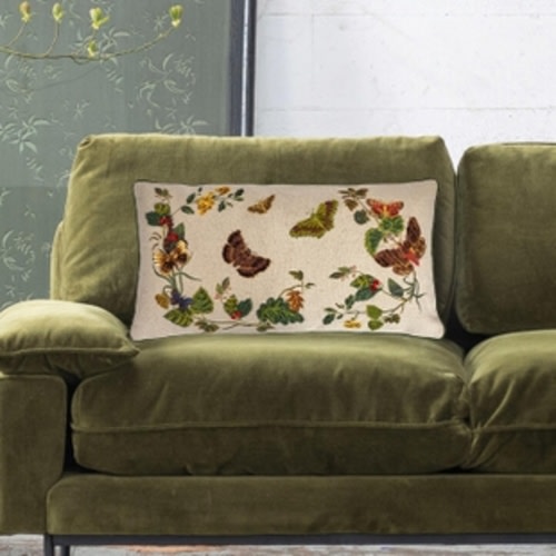 Storied Home Butterflies Embroidered Decorative Throw Pillow