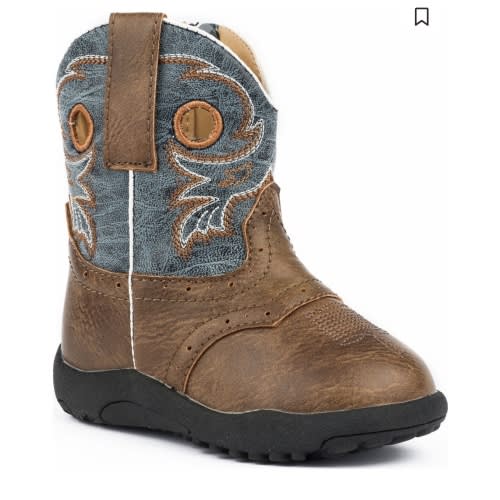 Roper Infant Boys' Daniel Distressed Saddle Vamp Cowbabies Boots - Round Toe | Boot Barn