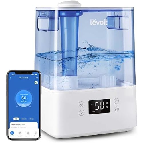 Levoit Classic300S Ultrasonic Smart Top Fill Humidifier, Large 6L Tank, 60H