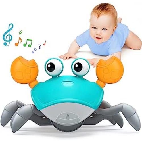 Aitbay Crawling Crab Baby Toy - Gifts for 3 4 5 Years Old Tummy Time Baby Walking Toys 6-12 12-18 LED Music Light Rechargeable Sensory Toys for 3-6 6-12 Infant Toddler Boys Girls Birthday Gifts