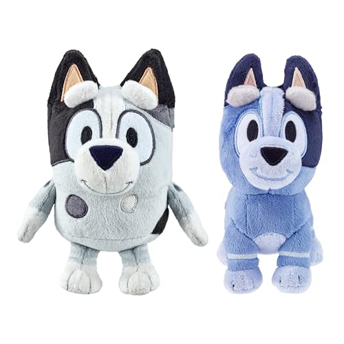 Bluey Muffin & Socks Matching Stuffed Animals Plush Set – 7" & 7.5" Soft Cuddly Plush Doll with Deluxe Fabrics, Perfect for Playtime, Storytime