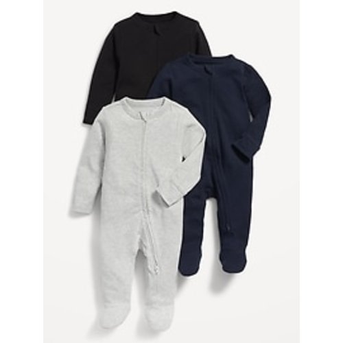 Unisex 3-Pack Sleep & Play 2-Way-Zip Footed One-Piece for Baby | Old Navy