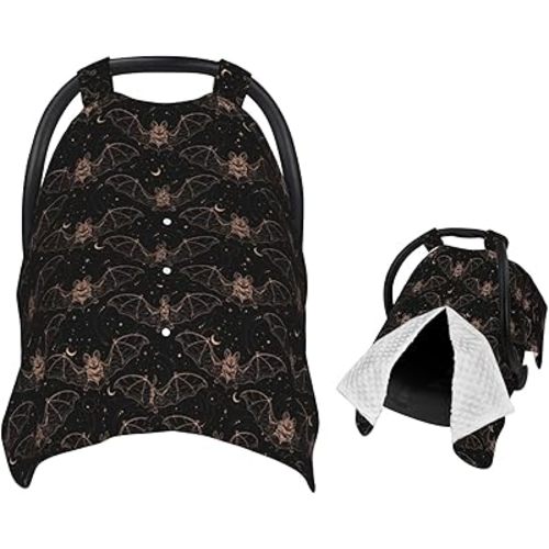 Night Bat Moon Baby Car Seat Canopy Nursing Cover for Newborn Car Seat Breastfeeding Covers Blanket Newborn Shower Gift