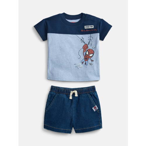 Spider-Man Baby Boys Graphic Tee and Matching Shorts Set, 2-Piece, Sizes 0/3M-24M