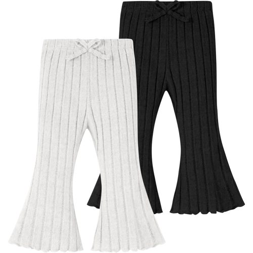 Neutocd Baby Girl Flare Pants Toddler Bell Bottoms Leggings Infant Stretchy Soft Trousers Solid Elastic Waist Pants
