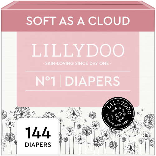 LILLYDOO, Baby Diapers, Skinfriendly Size 1, 144 Count