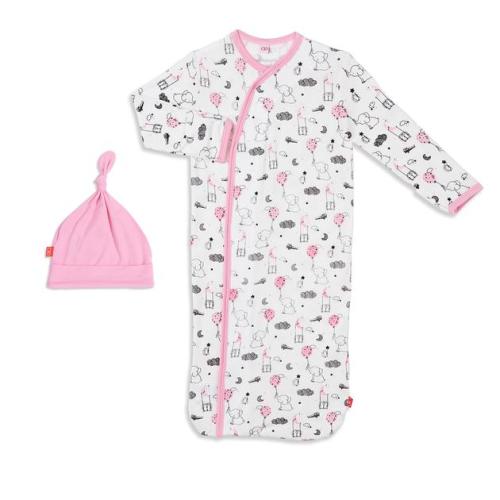 Pink Skylark Modal Magnetic Sack Gown & Hat Set

– Magnetic Me