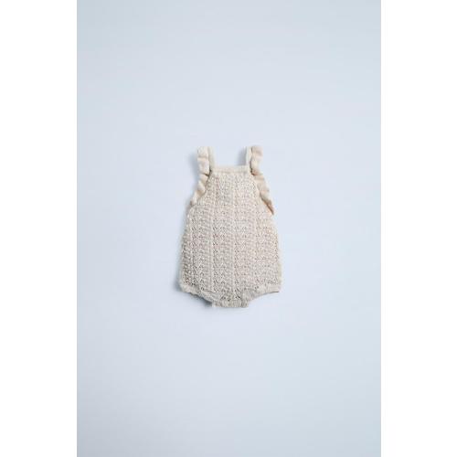 ROMANTIC KNIT ROMPER - Light beige | ZARA United States
