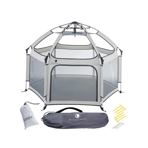 POP 'N GO Premium Indoor and Outdoor Baby Playpen - Portable, Lightweight, Pop Up Pack and Play Toddler Play Yard w/ Canopy and Travel Bag - Grey - Cosmic Grey