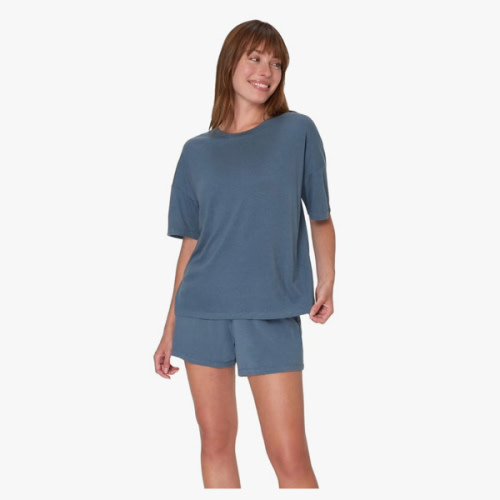 Hanes Women's Originals 2 Piece Lounge, Comfywear Supersoft Boxy T-Shirt & Sleep Shorts Loungewear Set