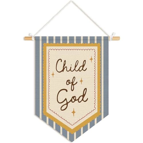 Dilemat Christian Nursery Decor,Child of God Bible Verse Pennants Banner