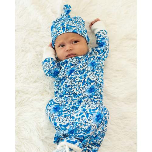 Charming Chinoiserie - Newborn Gown + Hat