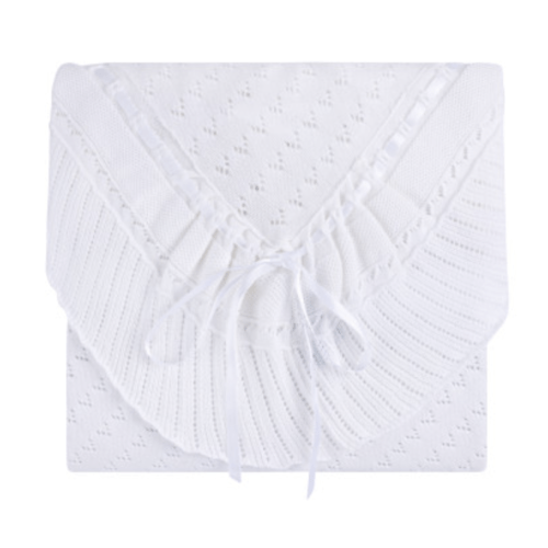 Pointelle Knit Ruffle Blanket | Feltman Brothers