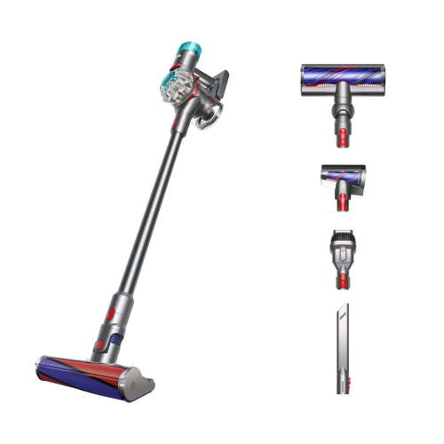 Dyson V8 Absolute Cordless Vacuum, Silver Nickel, Pet-Friendly, Fluffy and Motorbar Cleaner Heads