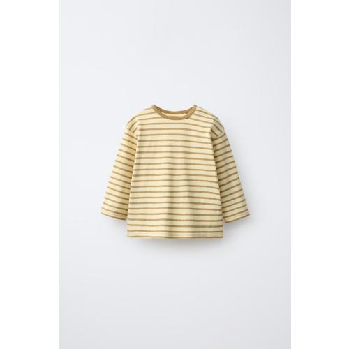STRIPED LABEL T-SHIRT - Yellow | ZARA United States