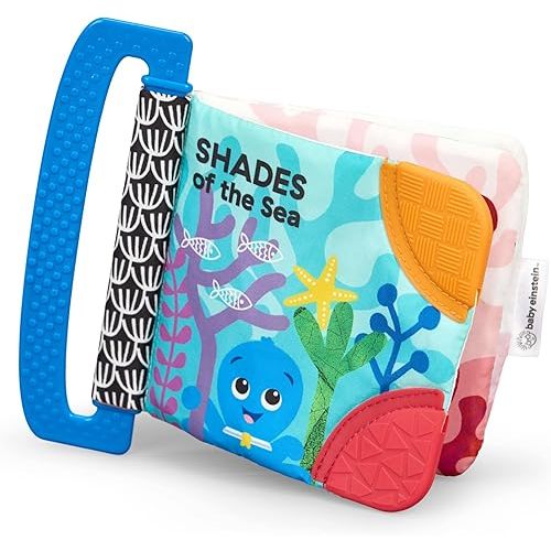 Baby Einstein Ocean Explorers Teether Book, Shades of The Sea, for Sensory Engagement and Soothing, Ages 0 Months and Up