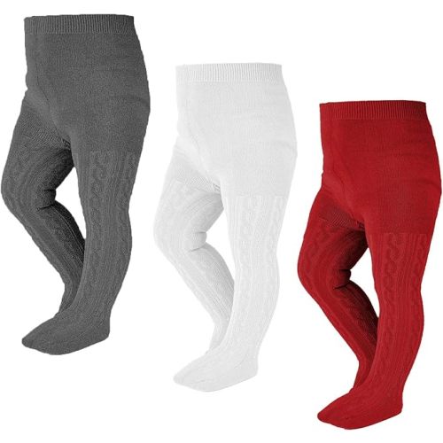 EPEIUS Baby Girl Tights Thick Cable Knit Leggings Stockings Cotton Pantyhose for Newborn Infant Toddler 3/4/5/6 Pack