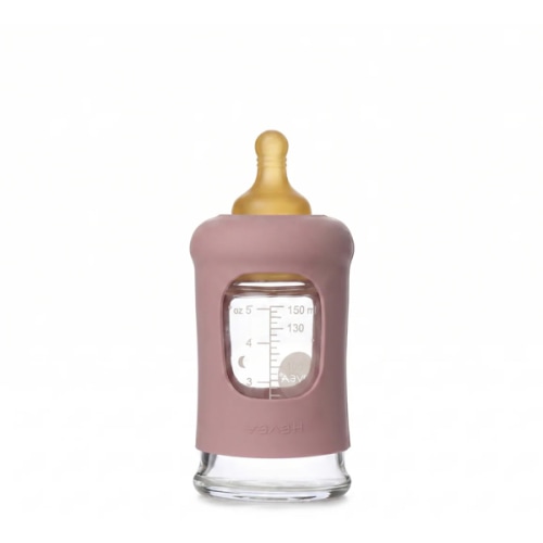Wide Neck Baby Glass Bottle with Sleeve 150ml/5oz Single-Pack – Heveaplanet.com