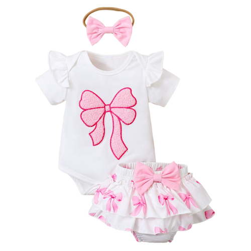Leey-World 24 Months Girls Clothes Baby Short Sleeve Onesie Bodysuits Baby Girl Onesies(White,6-9 Months)