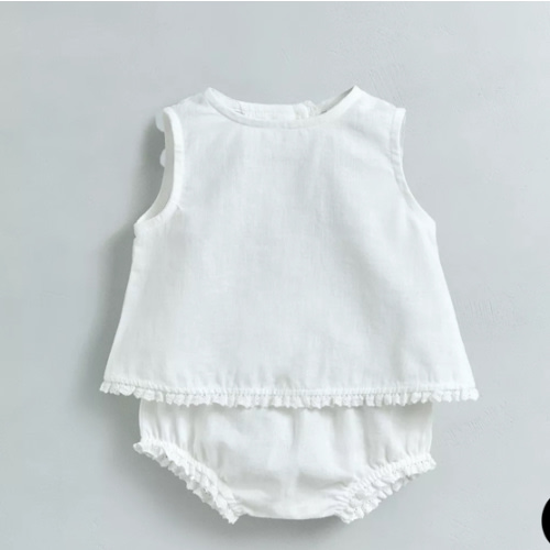 LINEN LACE SHIRT AND BLOOMERS SET - Oyster-white | ZARA United States