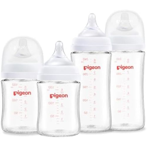 Pigeon Mixed Size Anti-Colic Glass Baby Bottle Starter Bundle