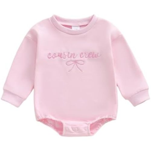 GOOCHEER Cousin Crew Matching Outfit Kids Newborn Baby Girl Bubble Romper Long Sleeve Toddler Girl Sweatshirt Clothes Fall