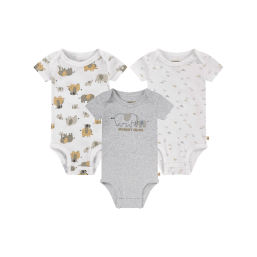 Baby Huggies™ Elephant Bodysuit 3-Pack - Gray