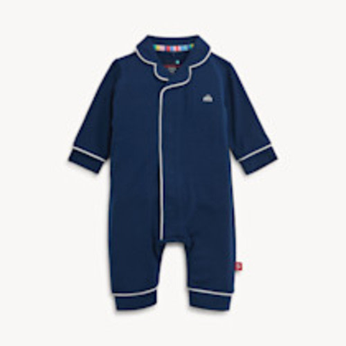 Magnetic Me RightFit Magnetic Classic with a Twist Coverall - Navy, 0-3M