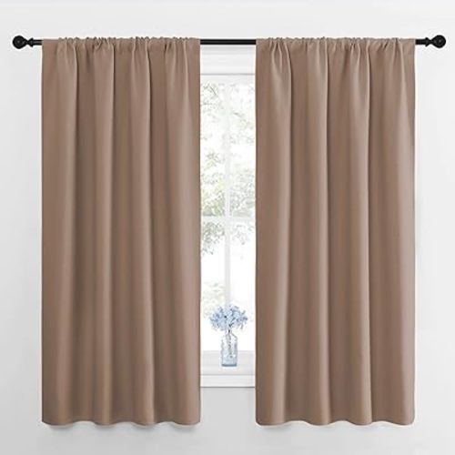 NICETOWN Cappuccino Blackout Curtains for Bedroom 42" w x 63" L 2 Panels