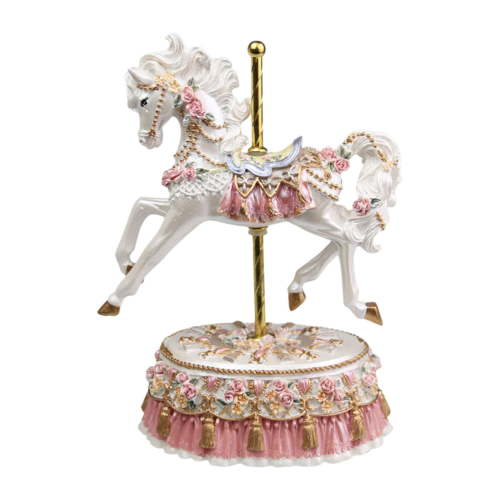Colcolo Carousel Horse Statue Collectibles Music Box for Entrance Farmhouse Tabletop