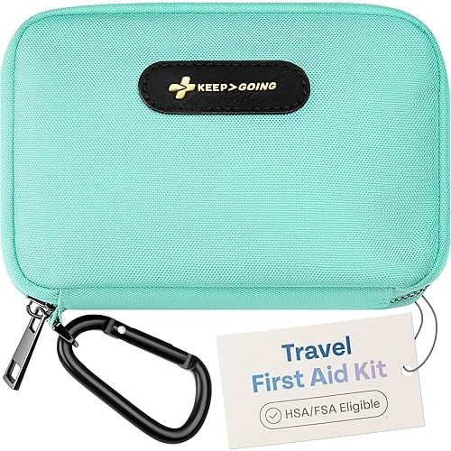 KeepGoing Travel First Aid Kit for Car, Home, Hiking, Camping and Outdoor Emergencies - First Aid Kit Travel Size TSA-Approved