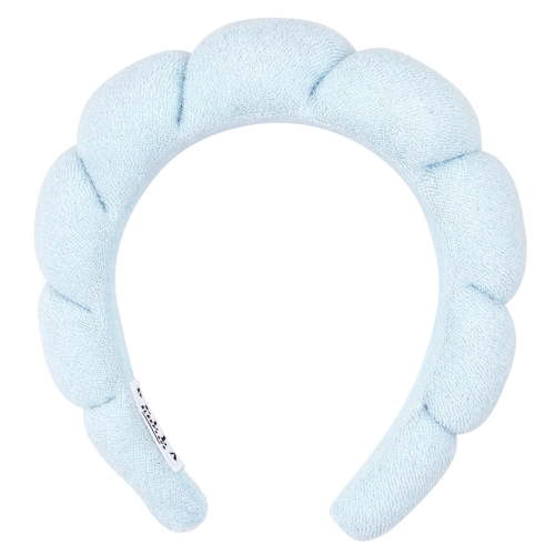 Puffy Makeup Headband, Skin Care Sponge Spa Headband for Washing Face, Spa Blue R5442