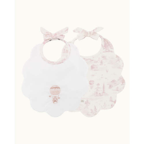 Darcy Toile De Jouy Scallop Bib Two Pack - Pink | Marie-Chantal