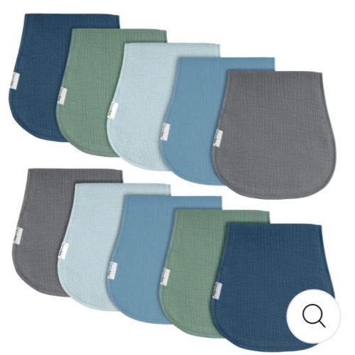 Organic Muslin Cotton Burp Cloths 10 Pack | Forest Set