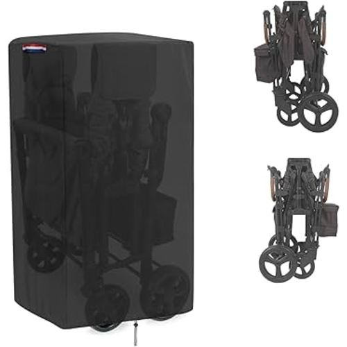 Wagon Cover compatible with Jeep Wrangler Deluxe 4 seater,Waterproof 420D Stroller Wagon Cover for Keenz Wagon Stroller,with Handle Adjustable Drawstring (Cover Only) -29.6"L x 29.6"W x 43"H