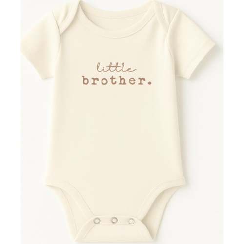 Little Brother Clay Organic Cotton Baby Bodysuit Short Sleeve - Tenth and Pine | Maisonette
