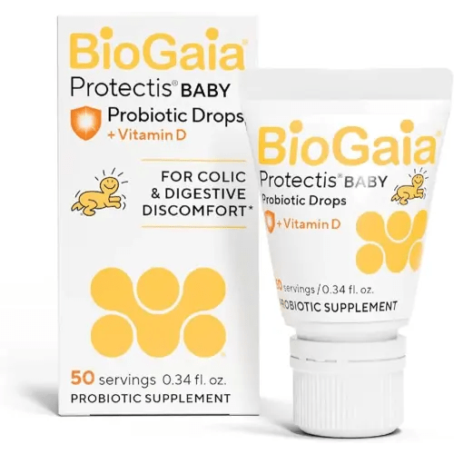 BioGaia Protectis Baby Probiotic Drops | Colic & Gas Relief + Vitamin D | Safe for Newborns | Ease Crying, Fussing, Colic, Gas, Spit-ups & Constipation | No Dairy, Soy & Gluten | 50 Day Supply | 10mL