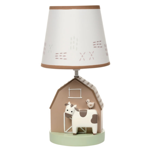 Farmyard Friends Decorative Tabletop Nursery Lamp with Shade – Lambs & Ivy