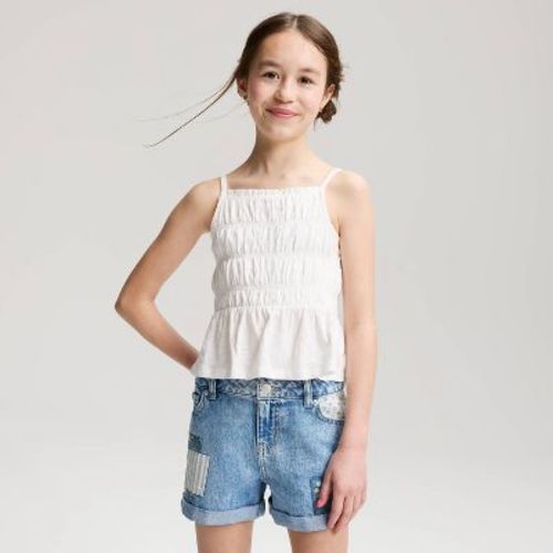 Girls' Smocked Peplum Tank Top - Cat & Jack™ White L