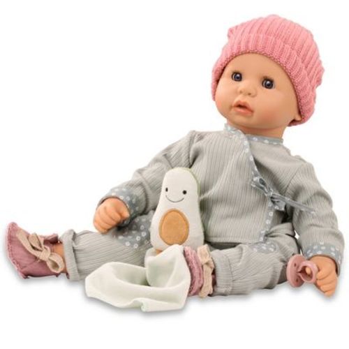 Gotz Cookie 19" Soft Baby Doll in Grey Outfit w/ Blue Sleeping Eyes